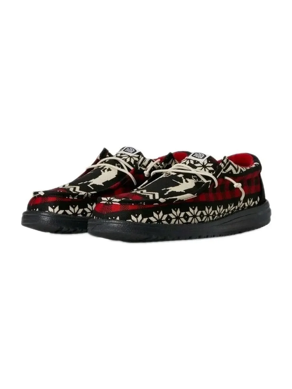 Hey Dude Wally Cheers Men's Size 11 Black Red Shoes Dudes